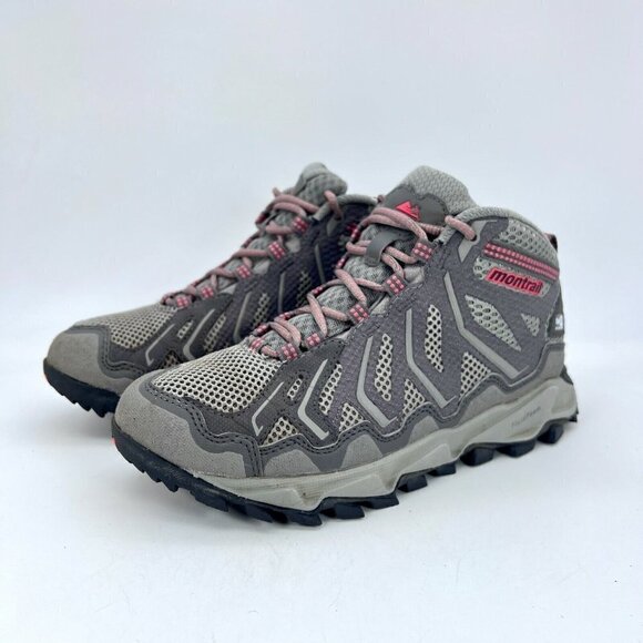 Montrail Fluid Guide Out Dry Waterproof Grey Red Women Boots GL2218-060 Size 7 - Picture 1 of 12